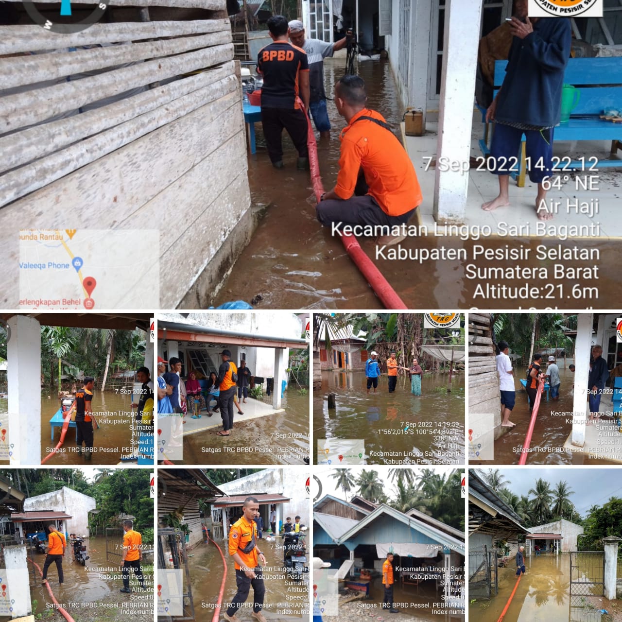 Genangan Air merendam beberapa rumah warga di Nagari Pasar Bukit, Kec. Linggo Sari Baganti