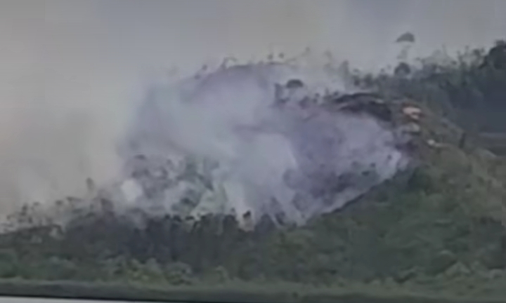 Kebakaran hutan dan lahan karhutla terjadi di Bukit Ameh,Nagari Ampang Pulai