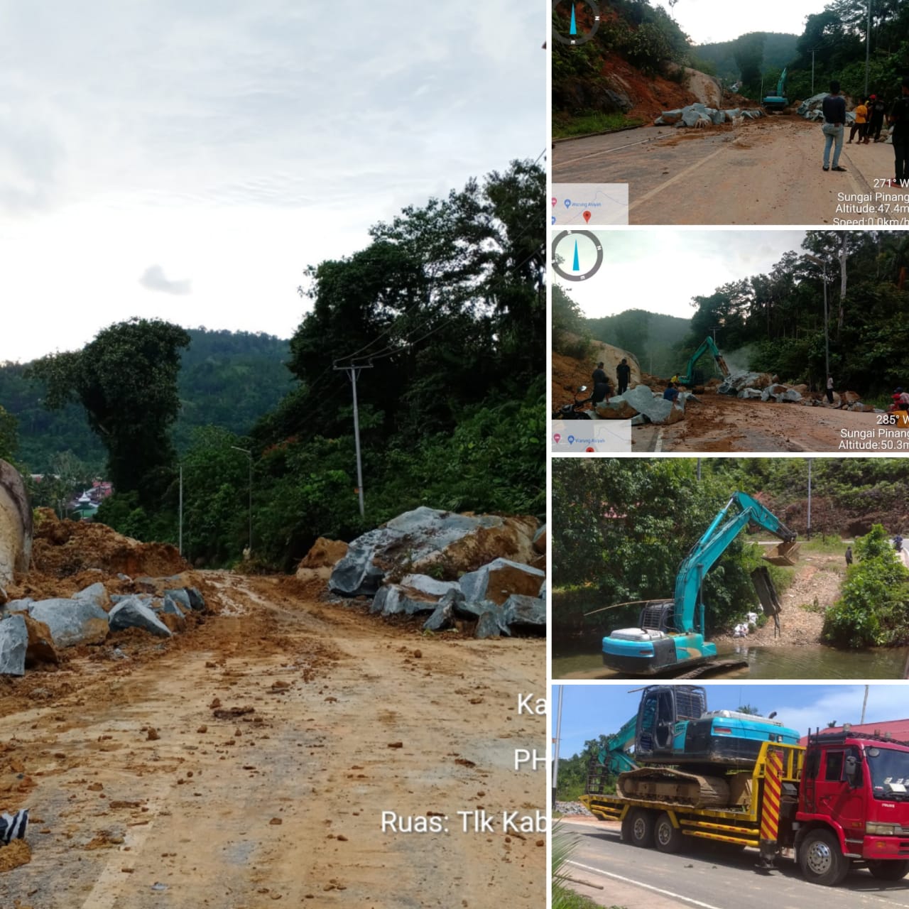 Akses Jalan yang Tertimbun Longsor di Mandeh belum tuntas 100%, Namun sudah dapat dilalui
